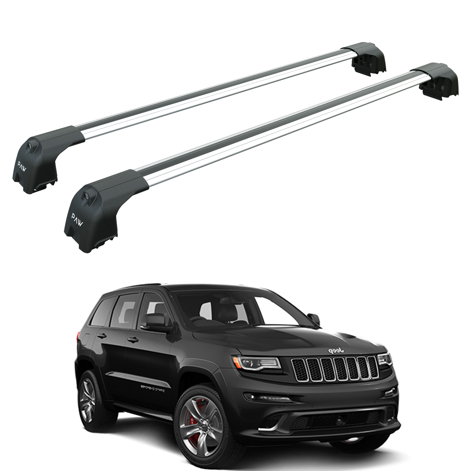 For Jeep Grand Cherokee WK2 SRT 2011-2020 Roof Rack Cross Bars Flush Rail Silver For Jeep Grand Cherokee WK2 SRT 2011-2020 Roof Rack Cross Bars Flush Rail Silver